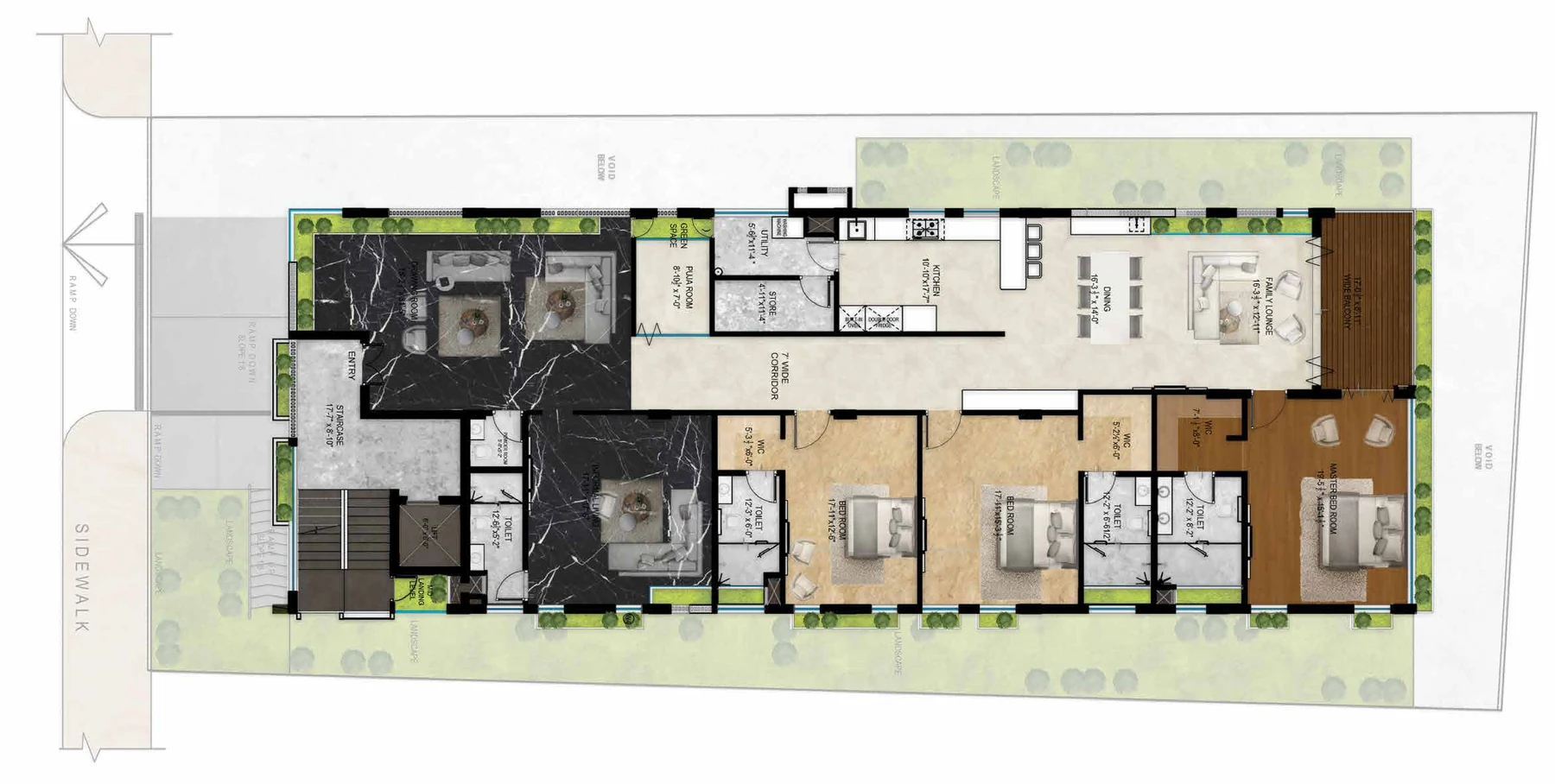Bellevue 63 · Typical 3 / 4 BHK plan · Archived brochure