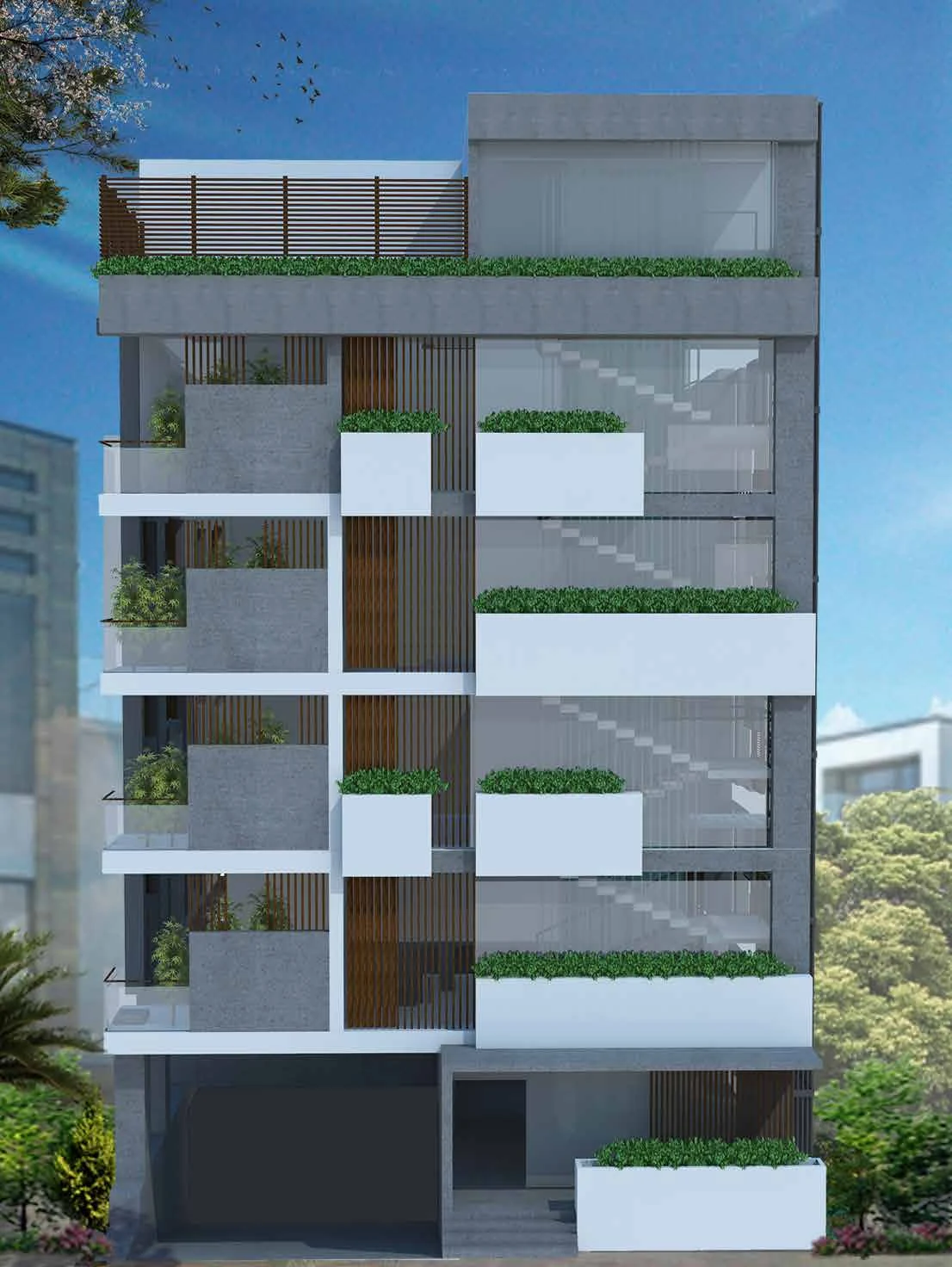 Bellevue 63 · Side elevation · Architectural representation